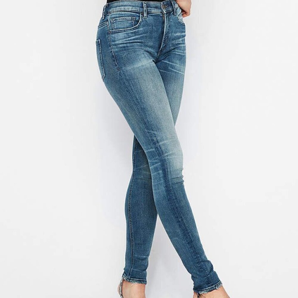 👖 Express High Waisted Denim Perfect Ankle Leggings – Medium Wash, 16 Short - Picture 7 of 7